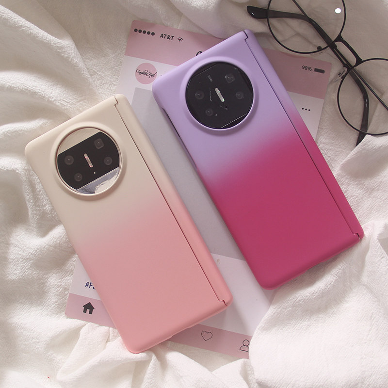 ins韩风古董白拼粉色壳适用华为MATEX7手机壳matex6/