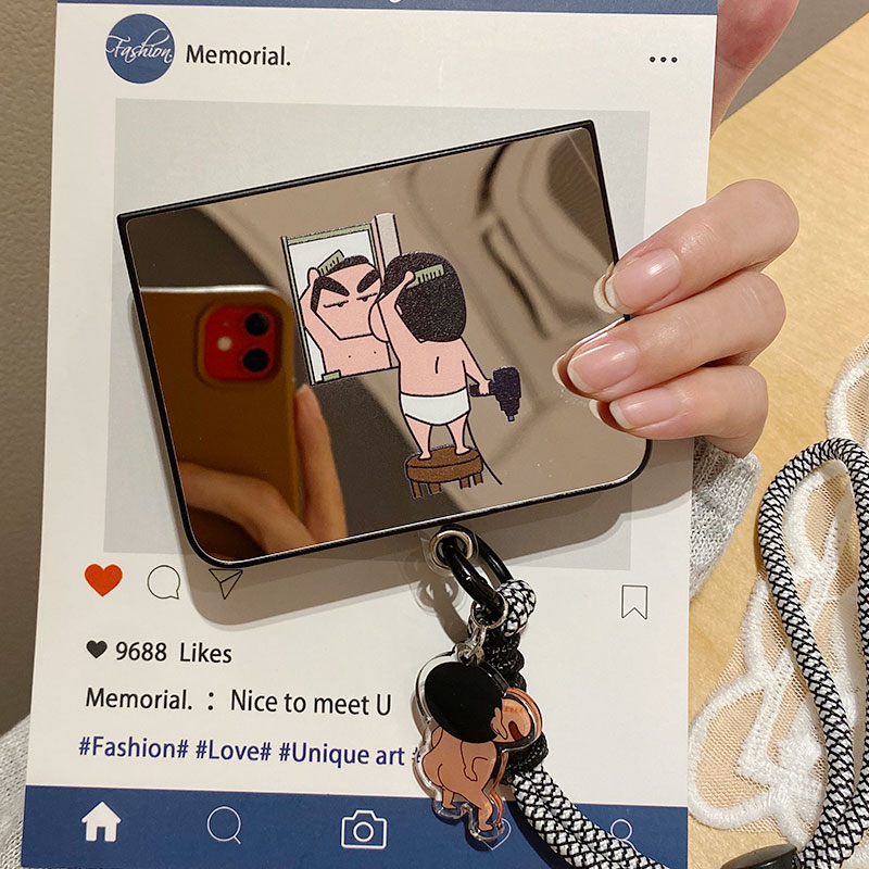 适用华为PuraX手机壳Pocket2日韩ins镜子卡通蜡笔小新OPPOFindN3Flip折叠屏三星ZFlip7/6/5小米mixflip2壳