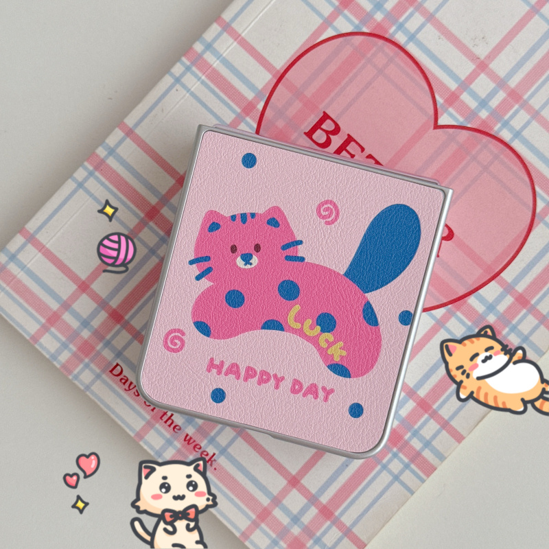 ins风韩国卡通小猫咪适用于VIVOXFLIP手机壳创意新款vivoxflip小折叠屏XFlip翻盖小羊皮毛绒公仔手链保护套女