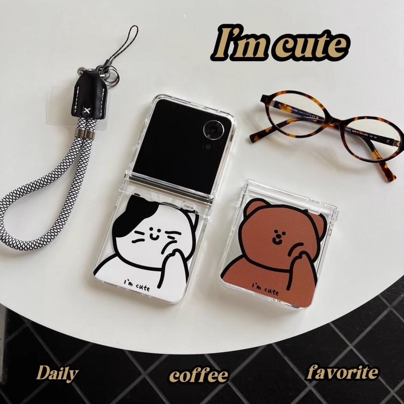 韩国ins卡通可爱小熊小猫适用摩托罗拉motorazr60ulta手机壳Razr50防摔全包Razr6pro支架razr40ulta保护套