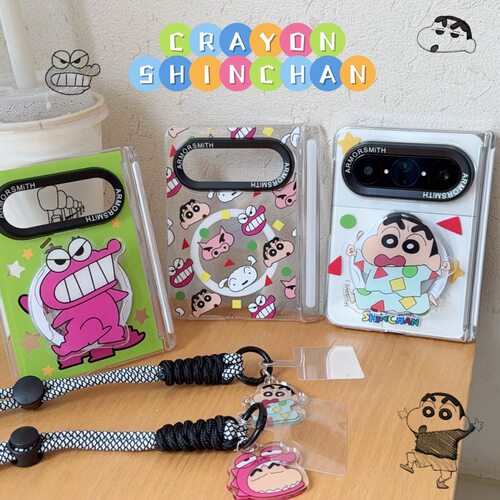 ins韩系可爱卡通蜡笔小新适用华为puraxmax手机壳新款折叠屏保护套puraX2手链x max磁吸支架中轴全包防摔女款