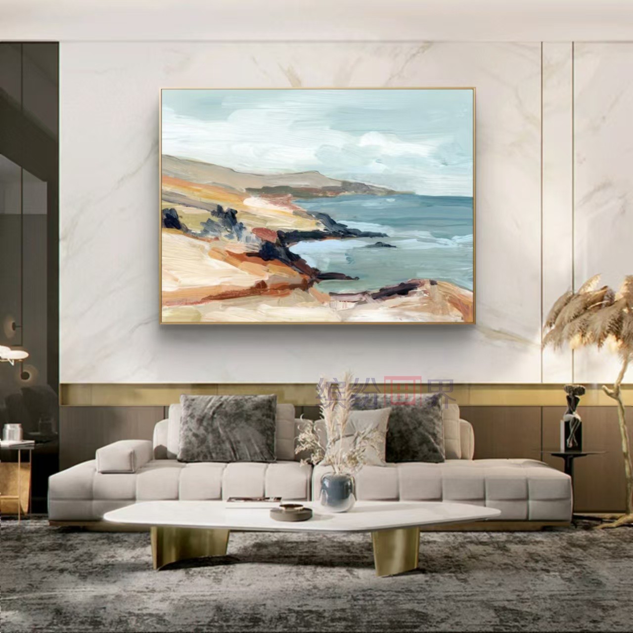 田园风景客厅装饰画抽象背景挂画