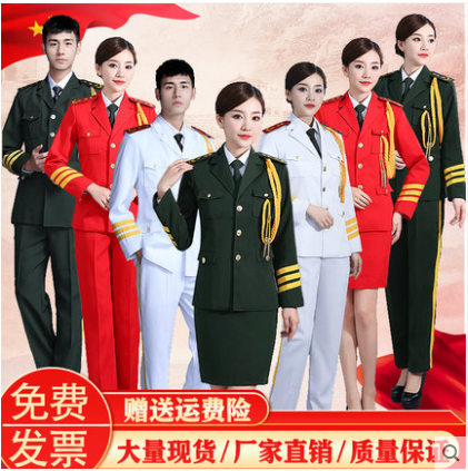 升旗手服装国旗班仪仗队学生秋季护卫队套装成人军鼓乐队演出服