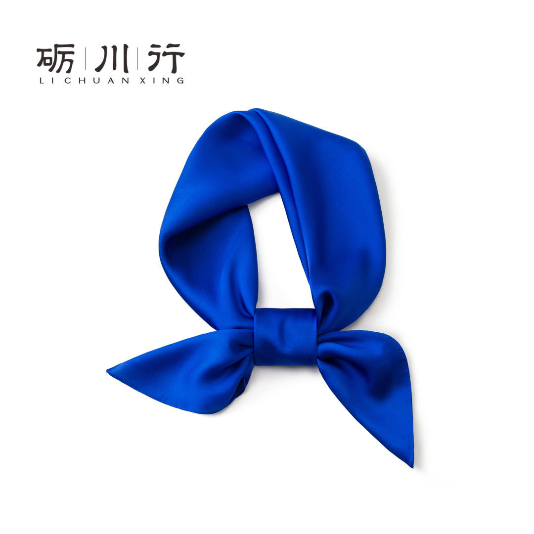 蓝色小方巾百搭商务装饰丝巾时尚配饰亲肤舒适透气时尚百搭方巾