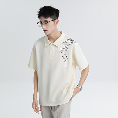 新中式短袖polo衫男夏季新款国风