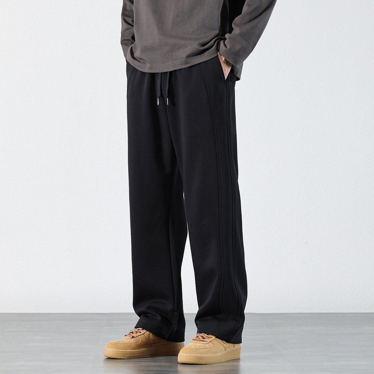 号志HAOZHI直筒休闲裤子男2024秋季宽松大码长裤美式潮流阔腿卫裤,男装,休闲裤,淘宝优惠券,粉丝福利购,淘宝优惠卷