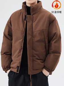 美式简约男士棉衣冬季厚款休闲棉服潮牌百搭面包服保暖棉袄子外套