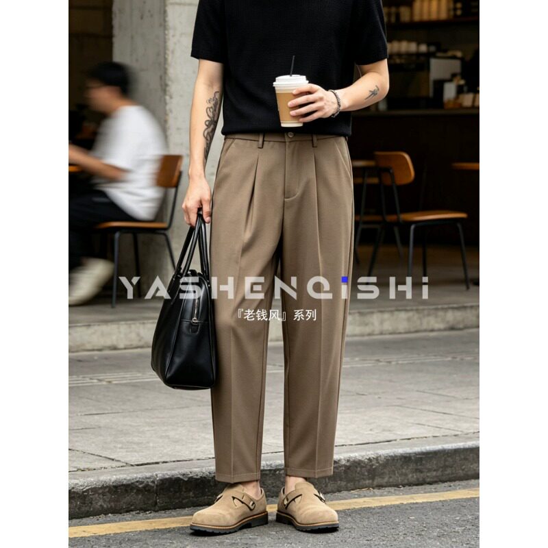 老钱风冰丝小西裤男士2026夏季薄