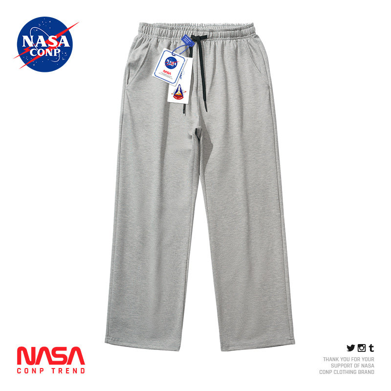 NASA CONP春夏季薄款灰色运动裤男百搭潮休闲裤阔腿宽松直筒卫裤