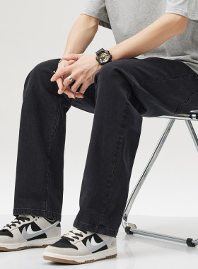 美式复古牛仔裤阔腿休闲长裤