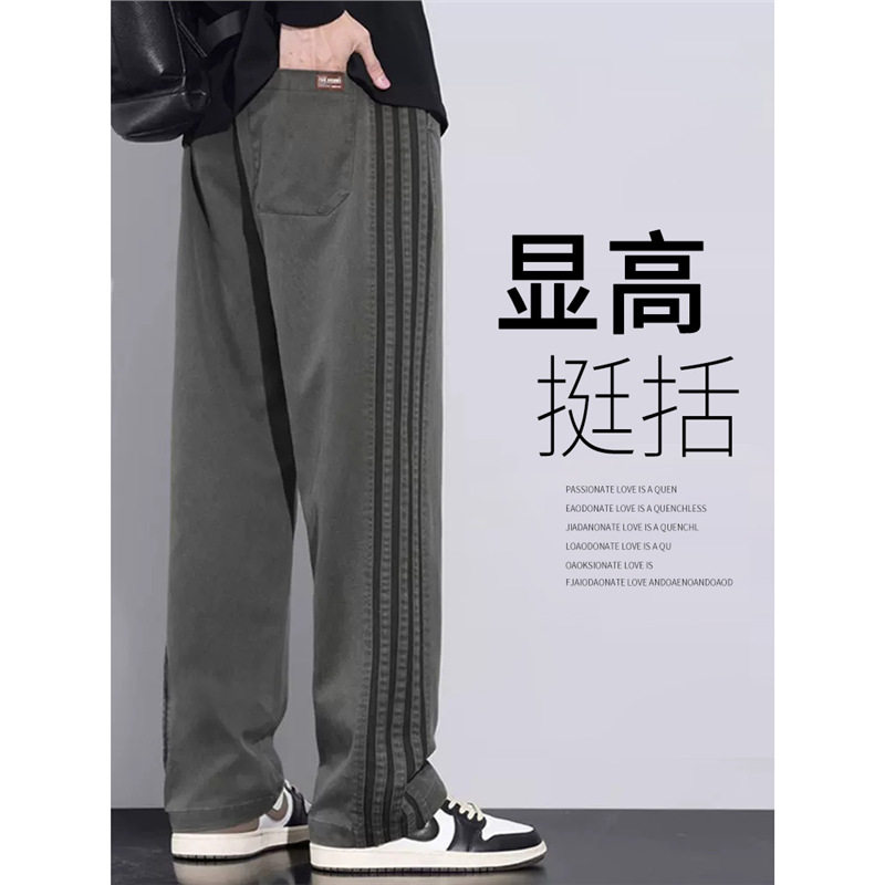 男士休闲长裤夏季薄款2024新款潮牌宽松直筒男生拖地阔腿裤子夏天