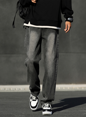 MTVO迈特优牛仔裤男夏款新款美式高街水洗裤子宽松直筒休闲长裤