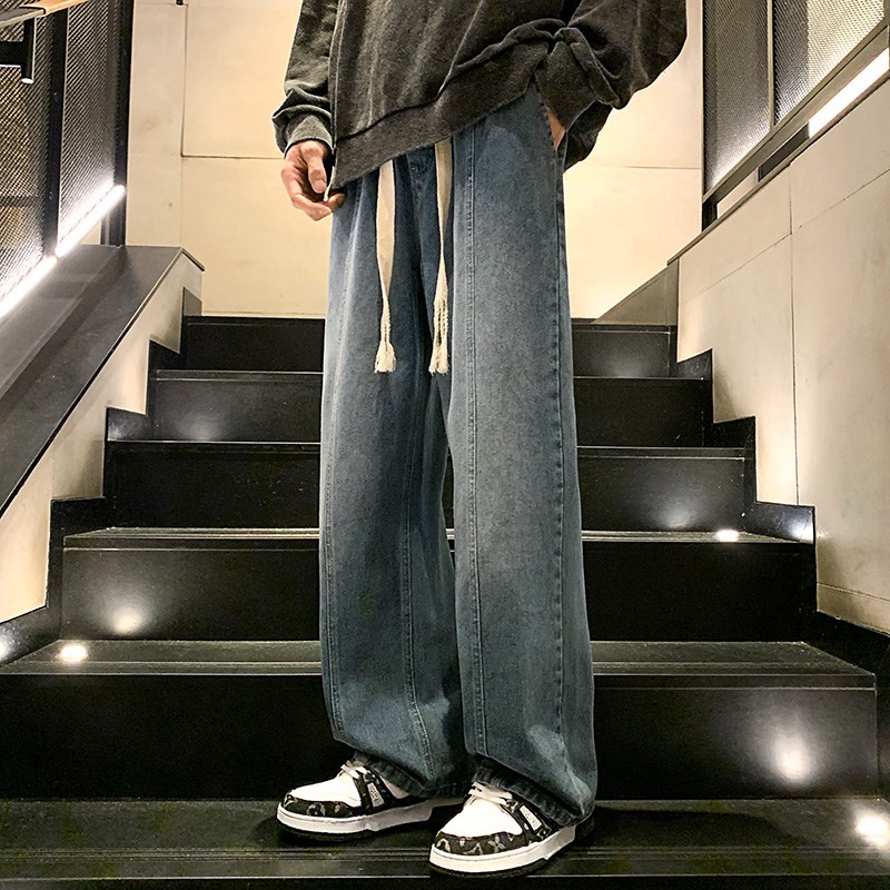 长裤牛仔裤高街水洗春秋图片