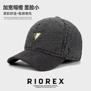 RIOREX金属三角标棒球帽女秋冬时尚百搭保暖帽子英伦复古鸭舌帽
