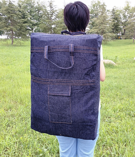 超大打工牛仔布双肩背包旅行包帆布包搬家袋子加厚行李袋托运袋