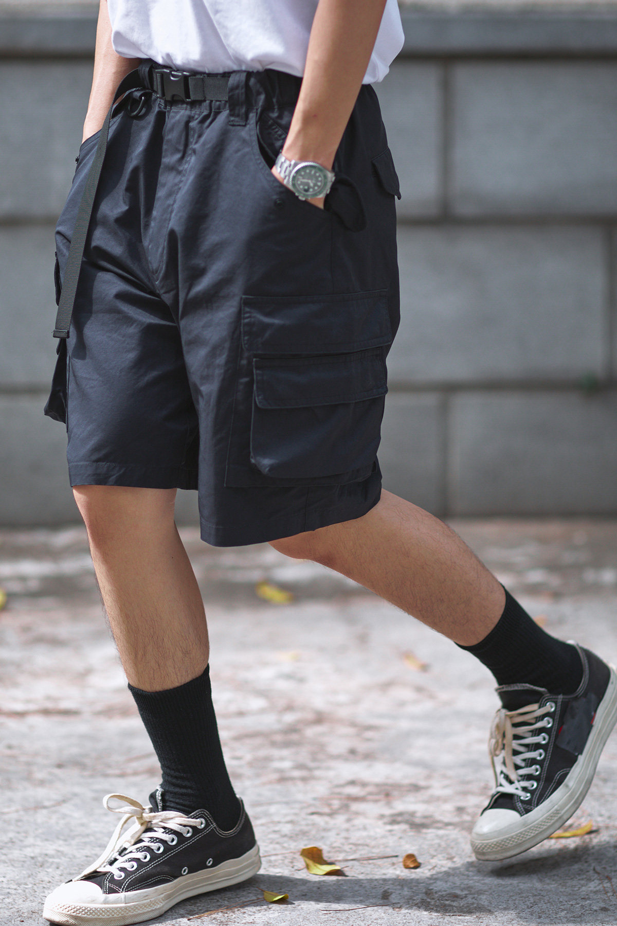 staph老芬日本面料多袋钓鱼工装m-65军事风休闲短裤配可调节腰带