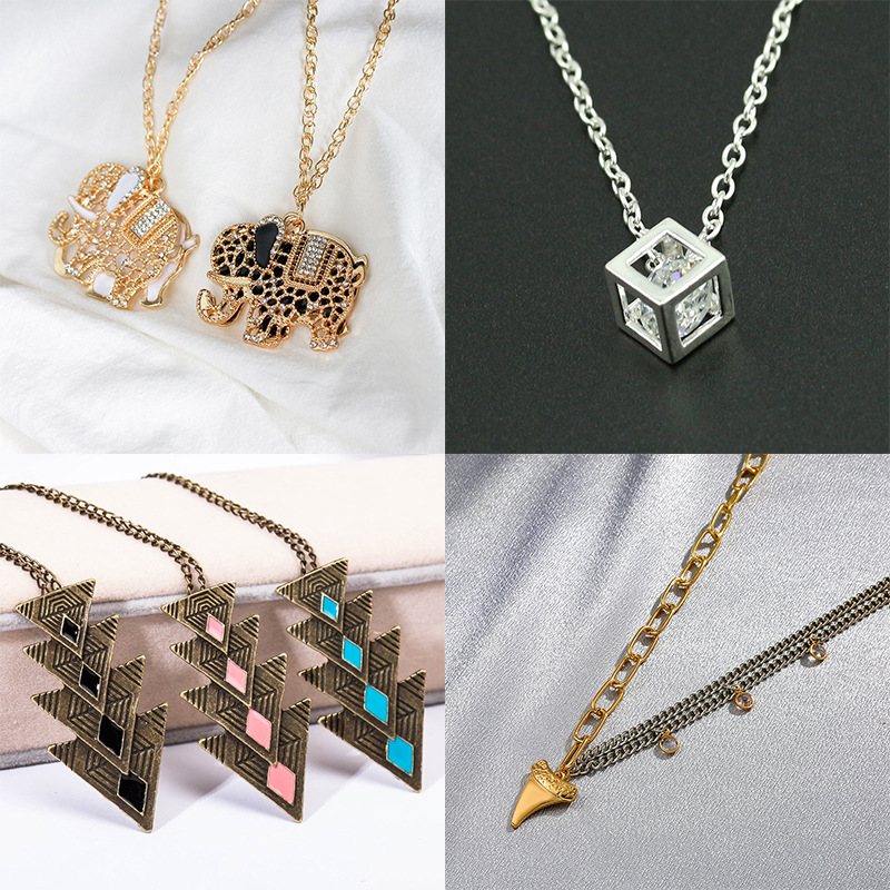 欧美风跨境热销动物几何项链女 波西米亚民族风创意设计锁骨链