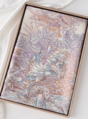 送长辈礼物高级双面花萝真丝桑蚕丝方巾女杭州丝绸妈妈生日礼