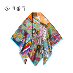 女士丝巾100%桑蚕丝轻奢高级感百搭新品 新年礼 高端大领巾2026新款