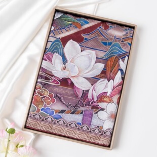 女士丝巾100%桑蚕丝双面异色印花送礼高级感 2026新款 双苑筑迹