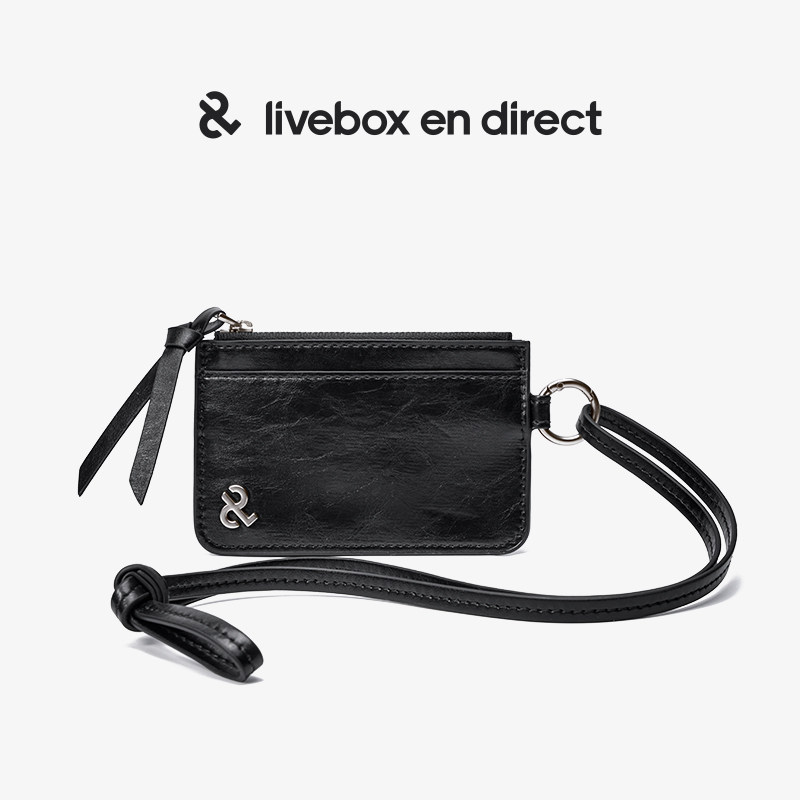 LIVEBOX皮质挂脖卡包零钱包 随身证件小挂包 包包配饰