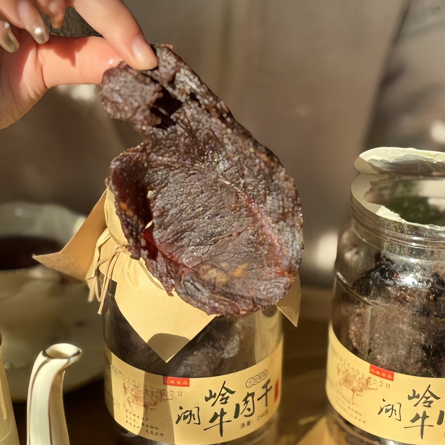 温州湖岭牛肉干灌装零食休闲点心手撕牛肉258克包邮