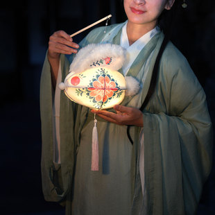 2026元宵玉兔花灯古风汉服拍照手工diy制作灯笼材料儿童手提宫灯