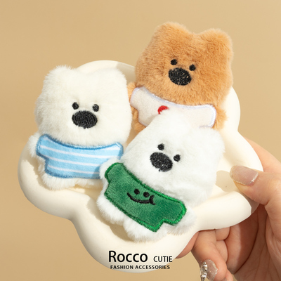 可爱卡通小熊毛绒胸针