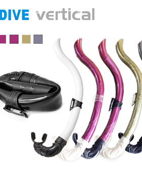 台湾V.DIVE SN-09黑色可折叠自由潜湿式呼吸管 全透明软管潜水管