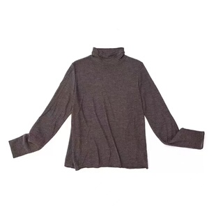 思念之壑 80支100%精纺羊绒&半高领高级感卷边纹理设计套衫