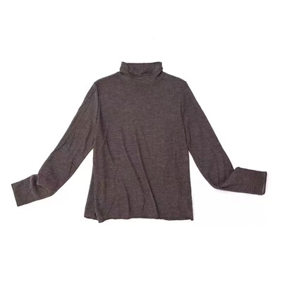 思念之壑 80支100%精纺羊绒&半高领高级感卷边纹理设计套衫