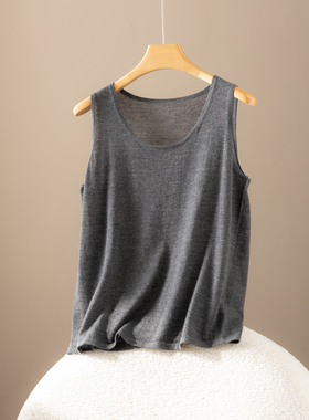 YRD1003新品圆领吊带精纺80支18针山羊绒100针织衫背心