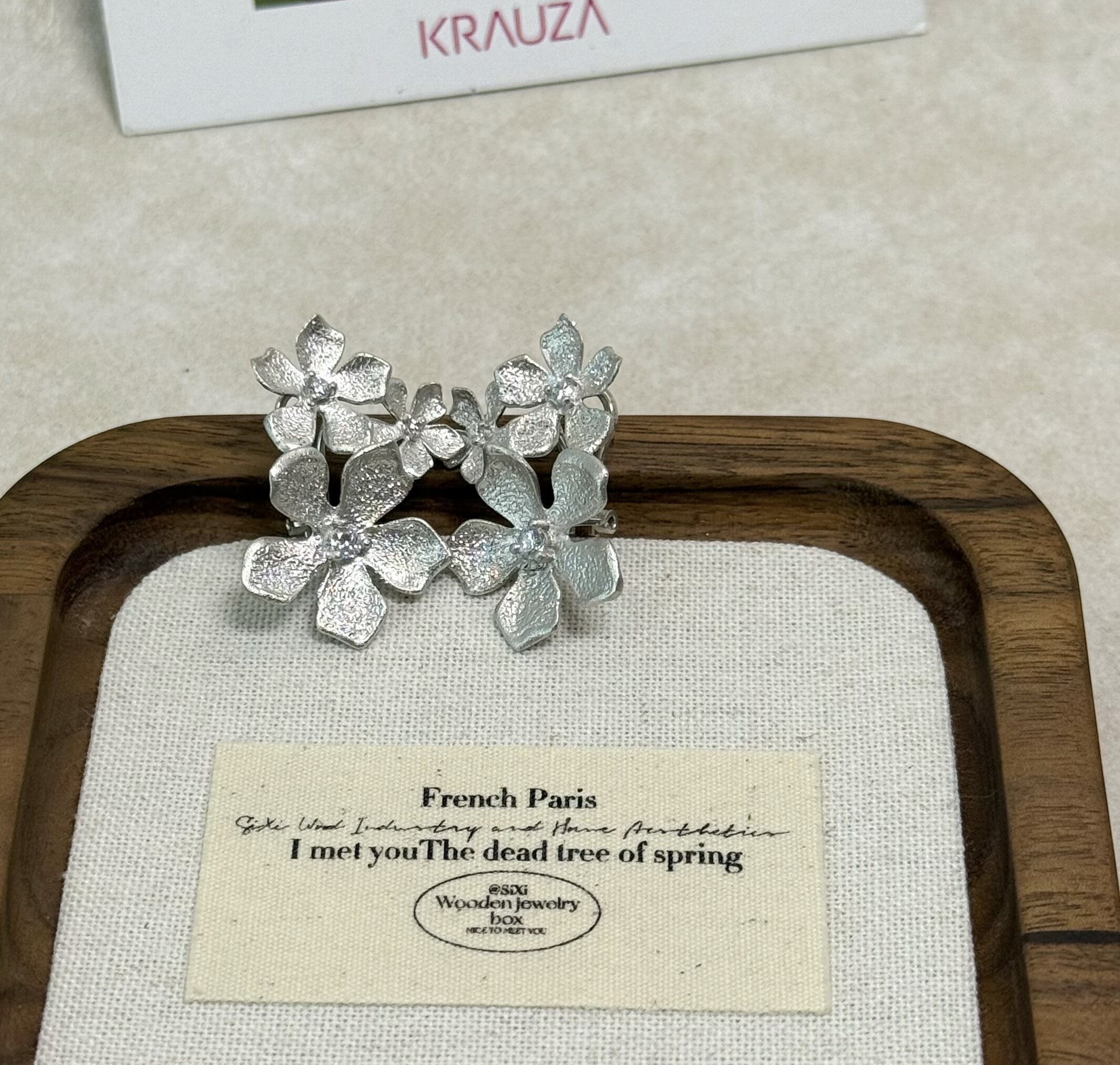 意大利进口 925银三花耳拍 设计师款 大气超闪A105