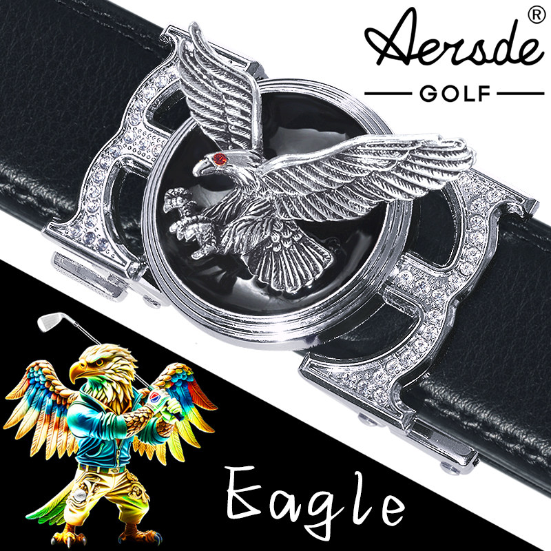 高尔夫二层牛皮男裤腰带GOLF球迷用品礼品合金自动扣男士皮带韩版