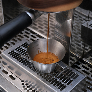 意式浓缩咖啡刻度杯子304不锈钢带把手espresso防烫萃取量杯100ml