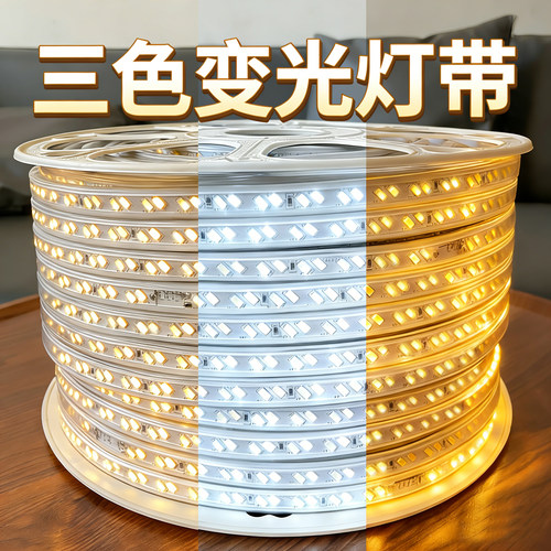 220v高亮三色变光灯带