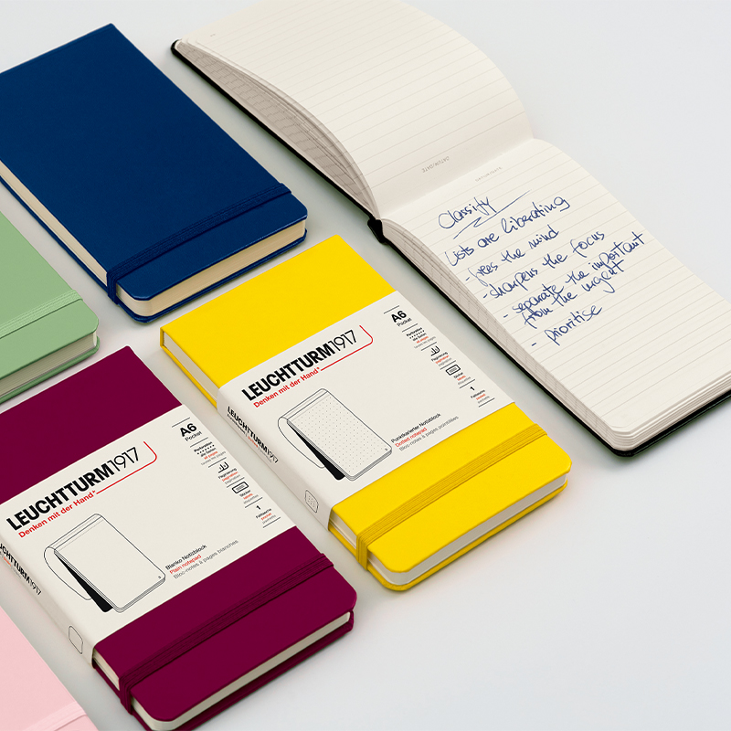 记者型德国灯塔硬面上翻笔记本a6