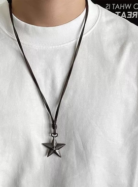 黑色绳星星项链女款2025新款choker装饰颈链高级感锁骨链配饰