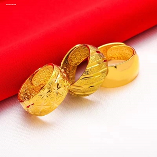 网红戒指越南沙金女仿真黄金色活口订婚结婚礼物