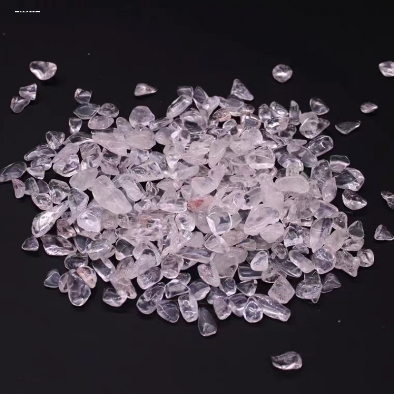 白水晶碎石颗粒透明鱼缸花盆铺面小石头diy滴胶原石淘沙