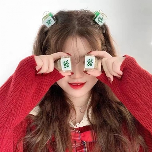 搞怪麻将发夹后脑勺小号发抓夹发卡网红2021年新款趣味夹子女头饰