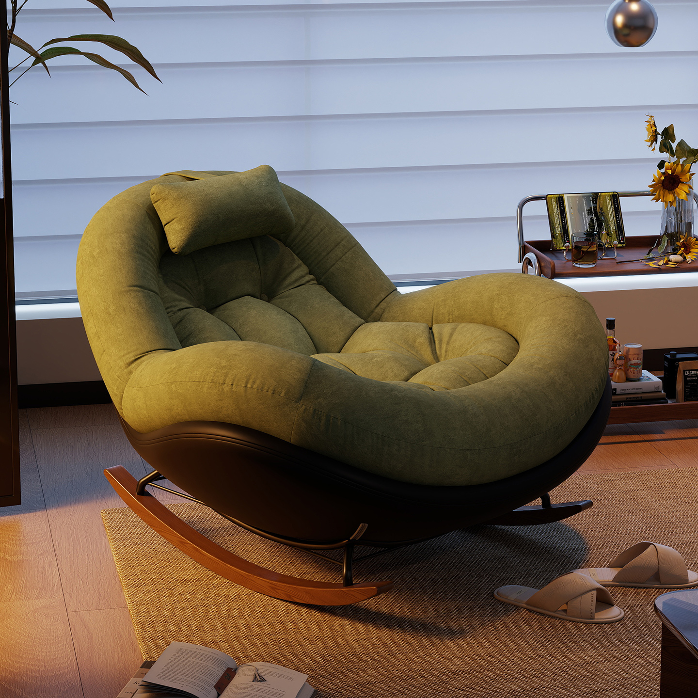 覆古摇椅大人躺椅家用阳台休闲 单人客厅2025新款懒人摇摇椅沙发