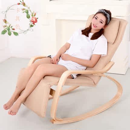 健康摇椅躺椅逍遥椅休闲椅摇摇椅阳台实木质单人布艺室内创意靠椅