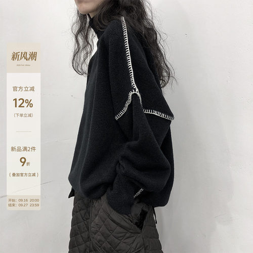 暗黑女士休闲加厚针织外穿毛衣