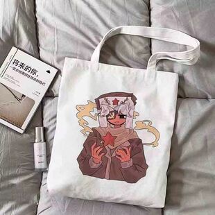 帆布包国拟CH学生轻便帆布袋高颜值学生大容量周边单肩外出手提袋