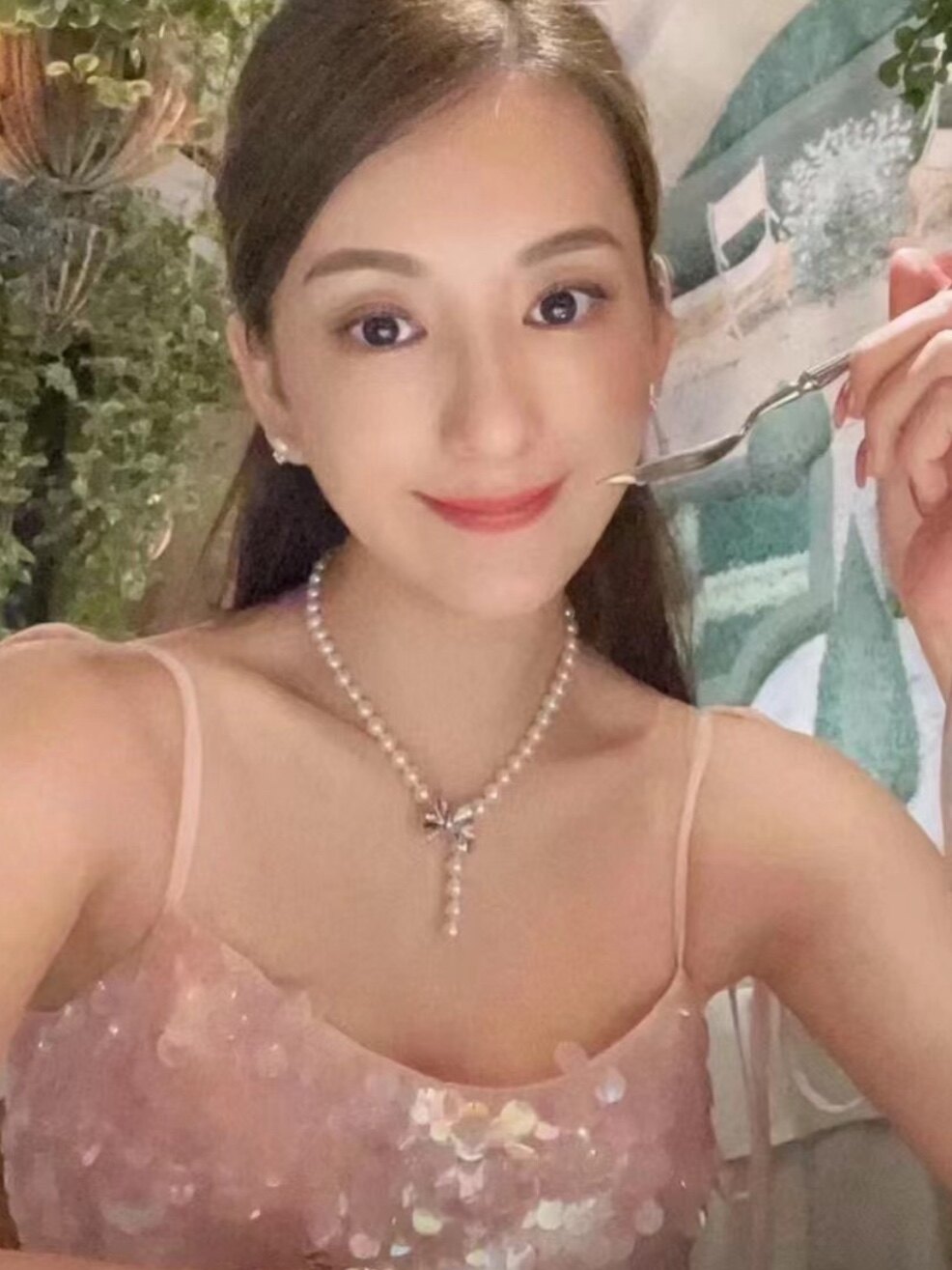 天王嫂的珍珠项链 方媛同款蝴蝶结多用途 人造强光珍珠项链女俩用