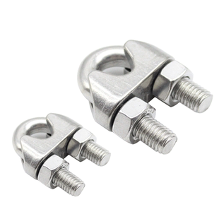 304不锈钢钢丝绳锁扣夹头卡头U型夹钢丝夹轧头线卡子锁紧器2-24mm