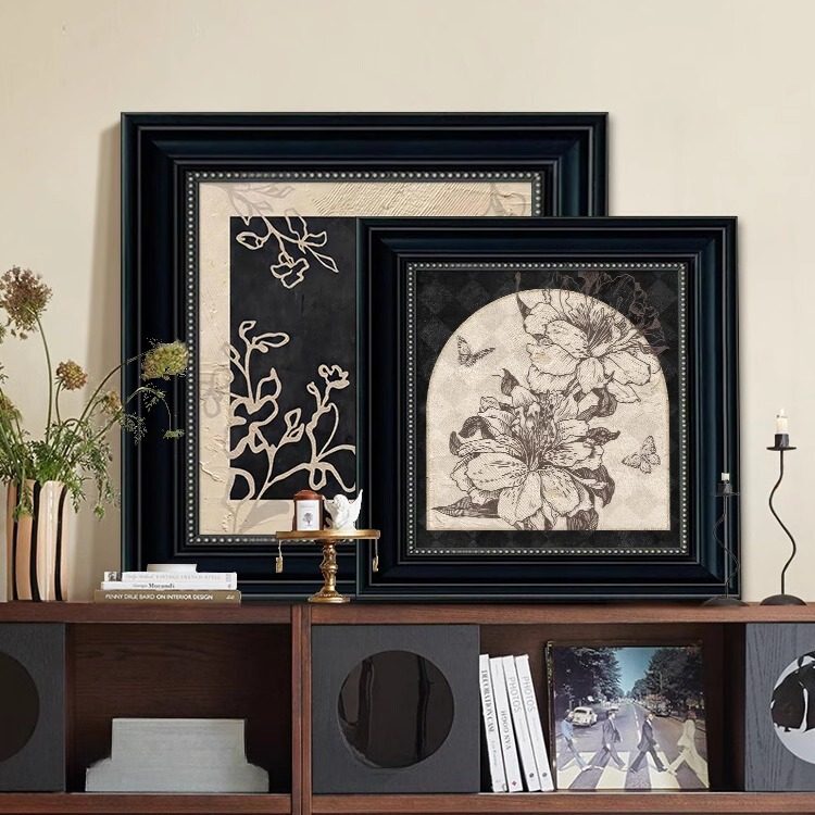 法式中古风挂画桌面斗柜摆画装饰画高级感免打孔复古油画创意大气,家居饰品,现代装饰画,淘宝优惠券,粉丝福利购,淘宝优惠卷