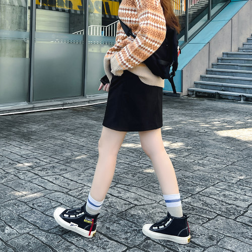 毛呢短裙女秋冬小个子半身裙