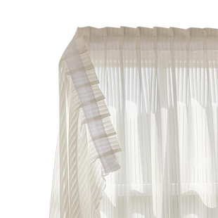 魔术贴窗帘免打孔安装纱帘透光不透人阳台纱飘窗窗纱白色竖百叶纱